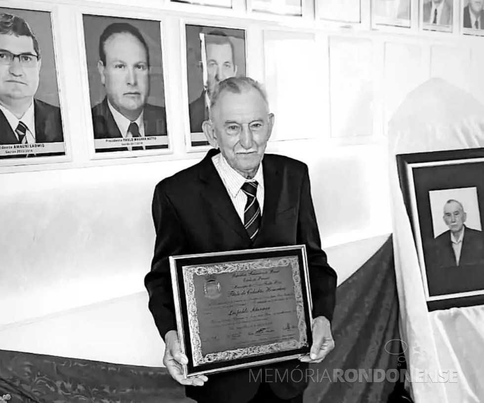 || Leopoldo Schimer, pioneiro de Nova Santa Rosa, falecido em junho de 2024.
Imagem: Acervo O Presente - FOTO 24 -