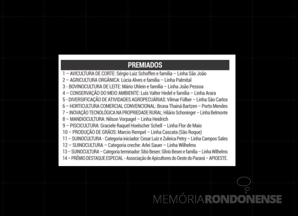 || Produtores classificados para o Prêmio Produtor Destaque 2024.
Imagem: Acervo Tribuna do Oeste - FOTO 26 -
