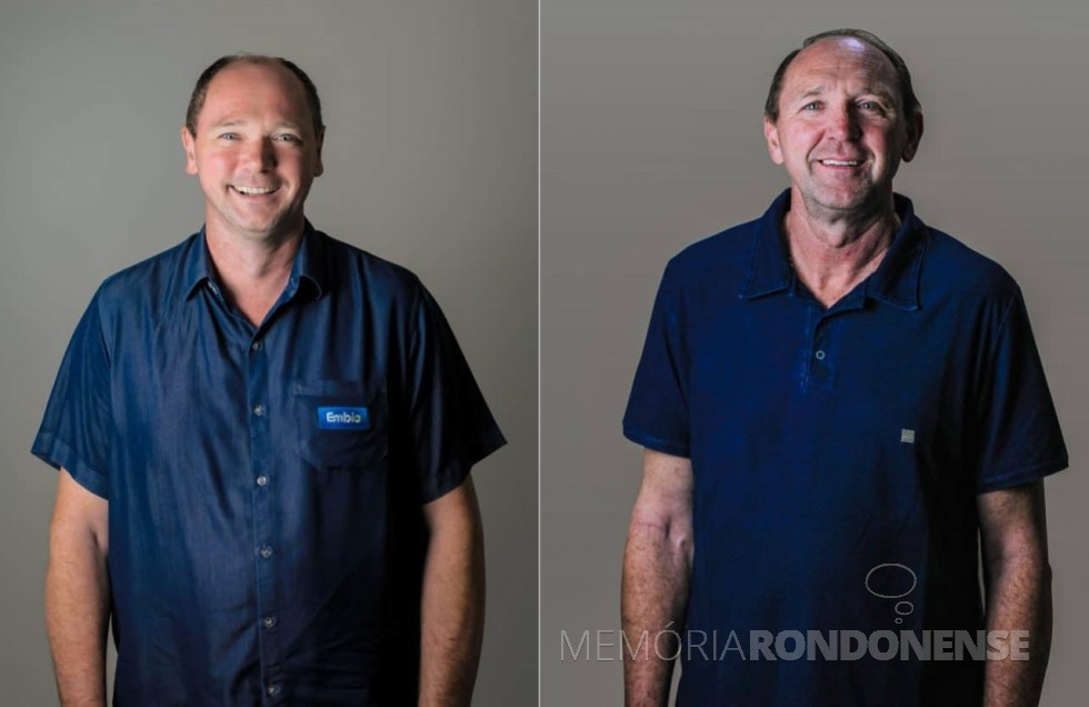 || Irmãos Adair e Gilberto Schumacher, fundadores da Indústria Schumacher, em final de julho de 2001.
Imagem: Acervo Embio - FOTO 14 -