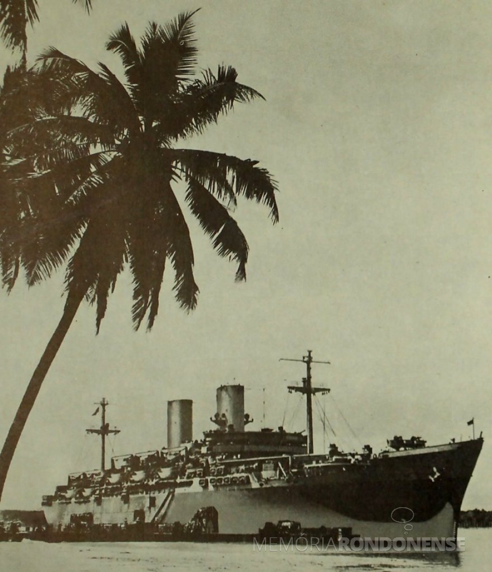 || Navio de transporte estadunidense USS General Mann, ancorado no Porto do Rio de Janeiro, em final de junho de 1944.
Imagem: Acervo Tok da História - FOTO 6 -