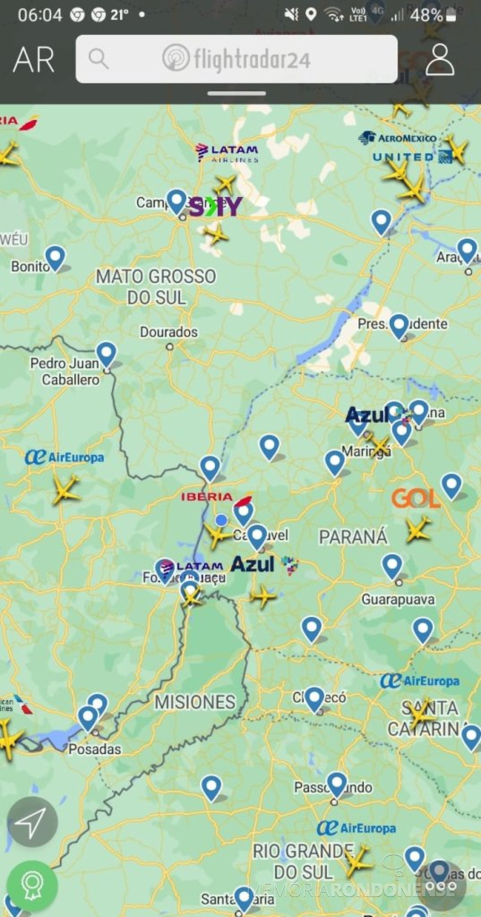 || Identificação do vôo da Iberia  que cruzou o espaço aéreo de Marechal Cândido Rondon, na madrugada de 03 de agosto de 2024.
Imagem: Acervo Flightradar - FOTO 28 -
