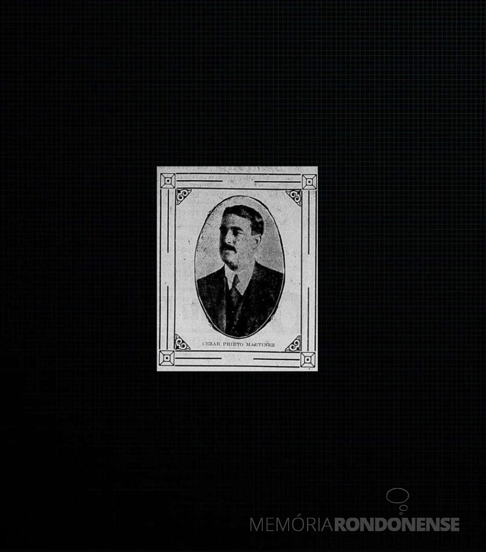 || Professor Cesar Prieto Martinez que deixou a Inspetoria Geral de Ensino do Paraná, em fevereiro de 1925.
Imagem: Acervo