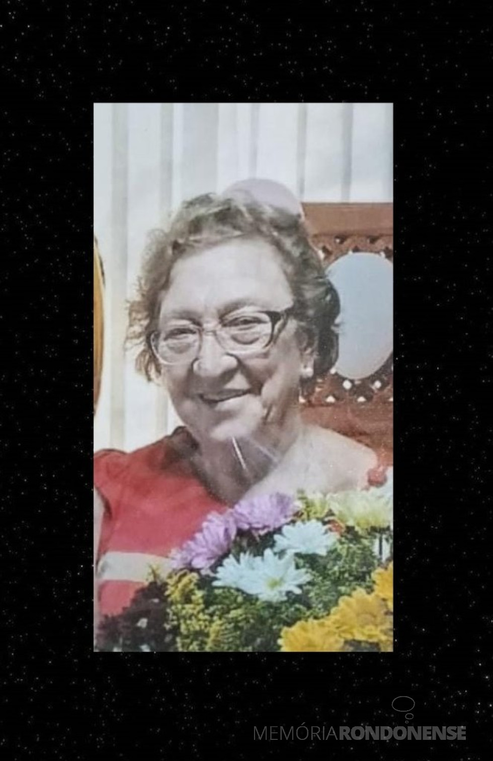 || Pioneira rondonense Edila Ruppenthal, falecida em novembro de 2024.
Imagem: Acervo Funerária Santa Ctarina - FOTO 36
-
