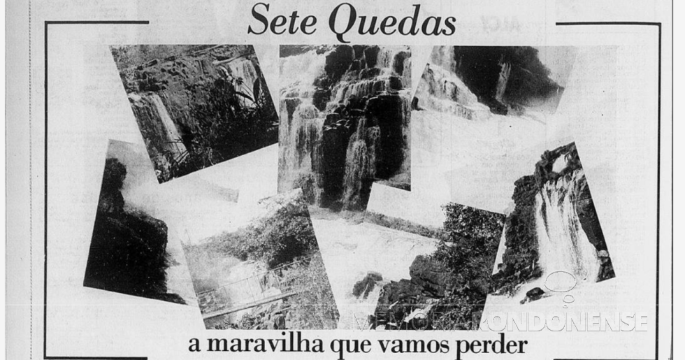 || Destaque do título em Diário do Paraná, ref. as Sete Quedas.
Imagem: Hemeroteca da Biblioteca Nacional Digital - FOTO 3 -