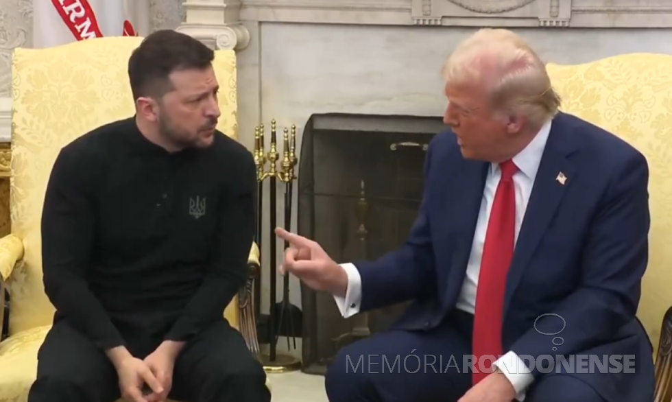 || Zelensky (e) e Trump em conversa ríspida na Casa Branca, em final de fevereiro de 2025.
Imagem: Acervo Antagonista - FOTO 30 -