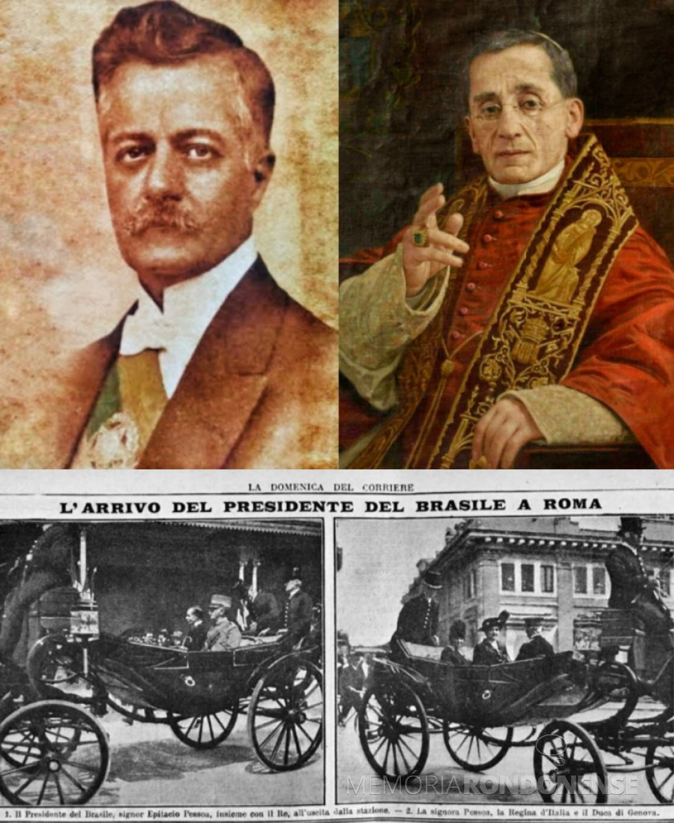 || Destaque da imprensa sobre a visita de Epitácio Pessoa ao Papa Bento XV, em maio de 1919.
Imagem: Acervo do Grupo