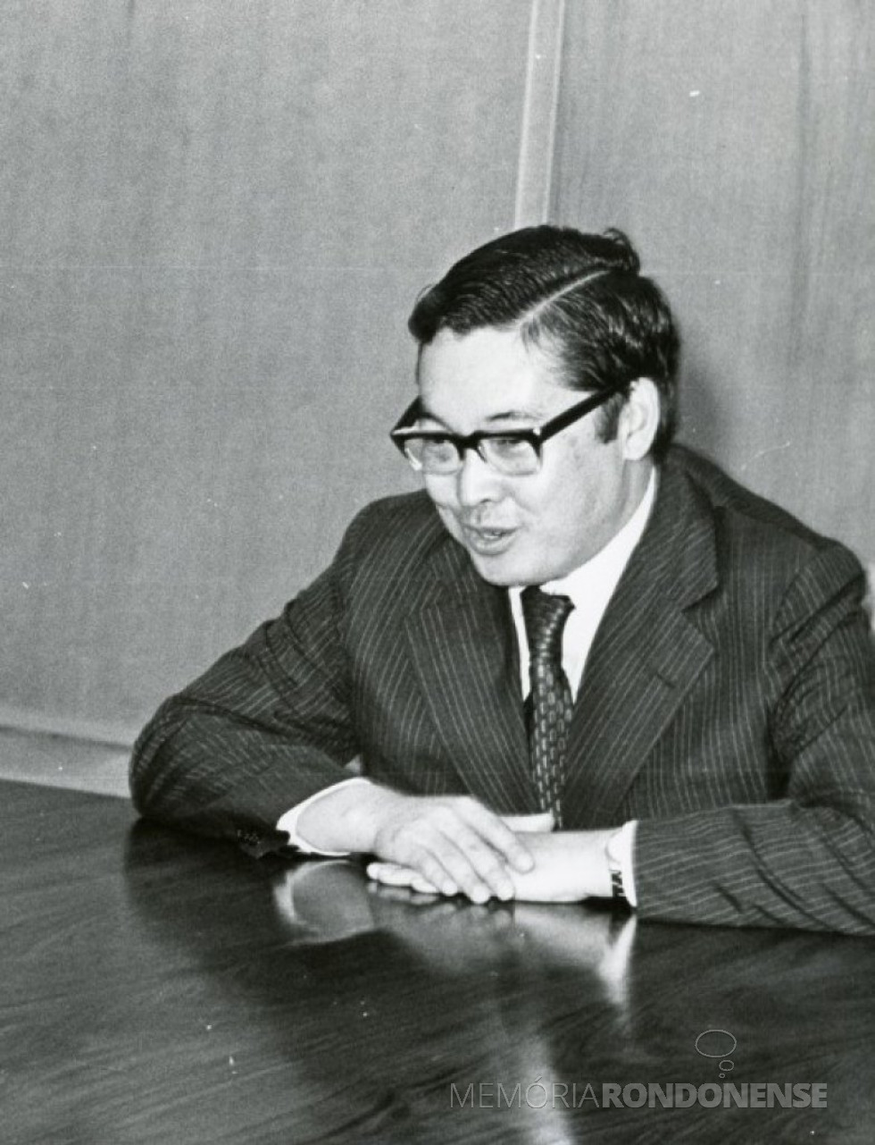 || Shigeaki Ueki, reconhecido com o título de Cidadão Honorário de Marechal Cândido Rondon, em julho de 1975.
Imagem: Acervo Furnas - FOTO 4 -