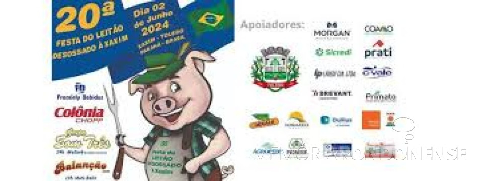 || Cartaz da 20ª Festa do Leitão Desossado à Xaxim.
Imagem: Acervo da Comunidade de Xaxim - FOTO 32 -