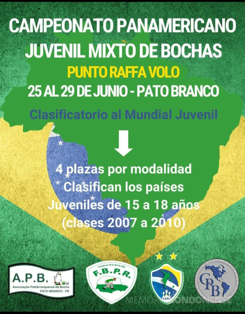 || Cartaz convite para o Campeonato Panamericano Juvenil de Bocha, em junho de 2025.
Imagem: Acervo Mídias Sociais - FOTO 35 -