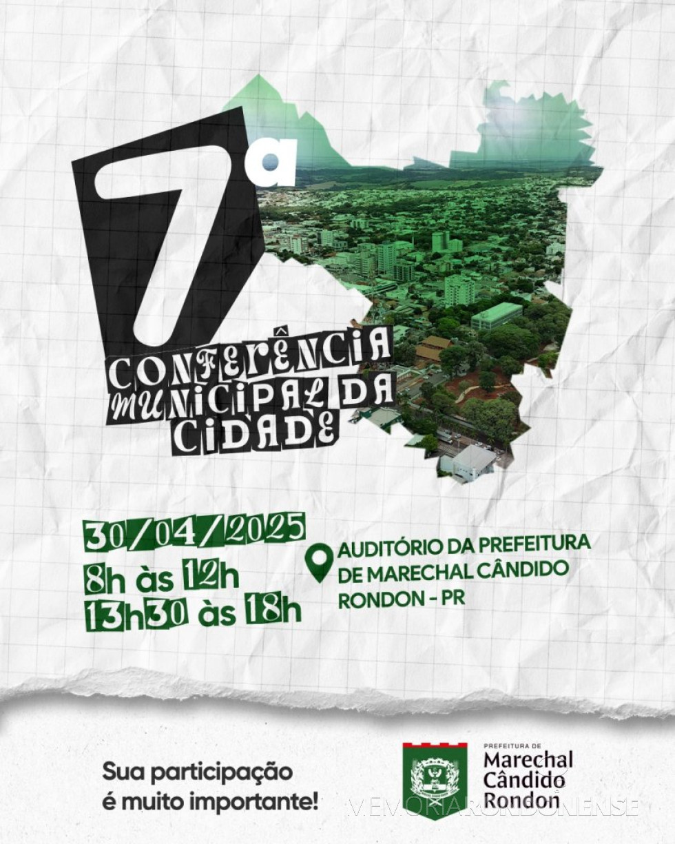 || Cartaz convite para a Conferência Municipal da Cidade, em final de abril de 2025.
Imagem: Acervo Rádio Difusora do Paraná - FOTO 43 -