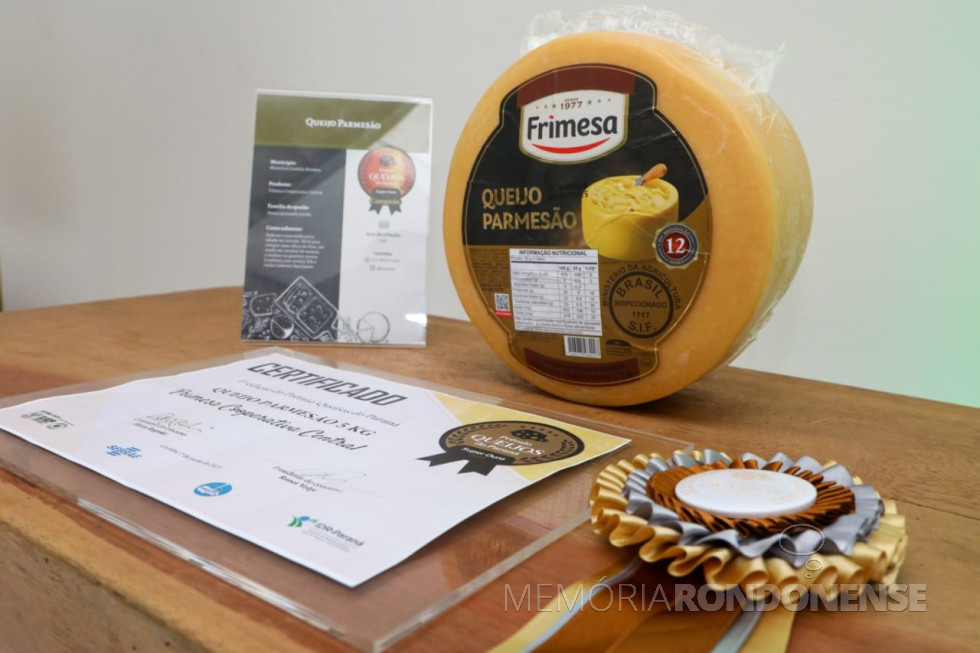 || Queijo Parmesão Gould, da Frimesa, premiado em final de maio de 2025.
Imagem: Acervo Sistema FAEP - FOTO 33 -