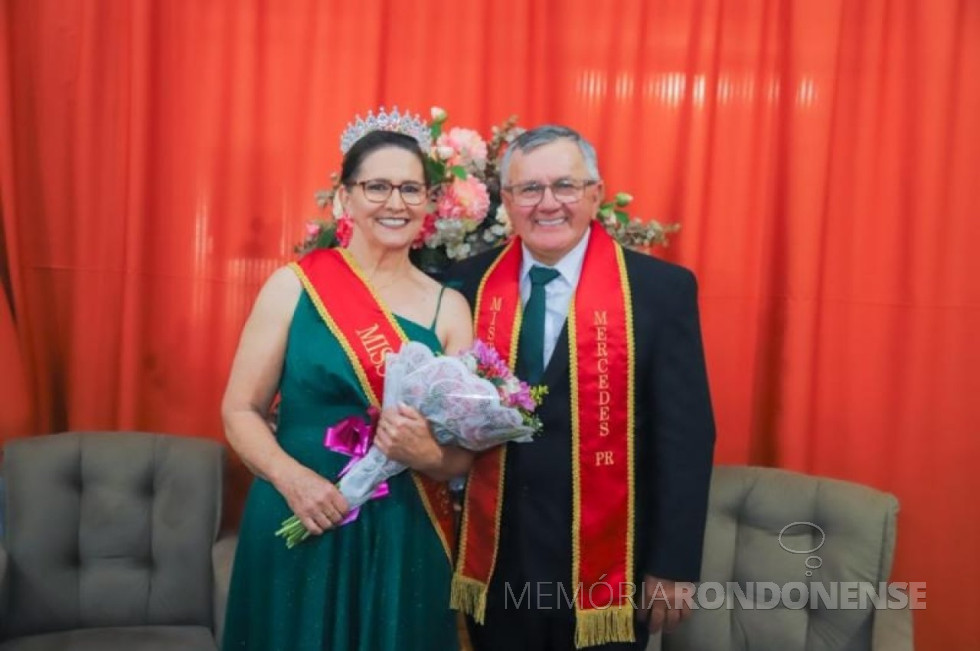 || Casal Delci Müller e Elton Becker, eleito casal Miss e Mister 3ª Idade 2025 de Mercedes, em agosto de 2025.
Imagem: Acervo Imprensa PM-Mercedes - FOTO 34 -