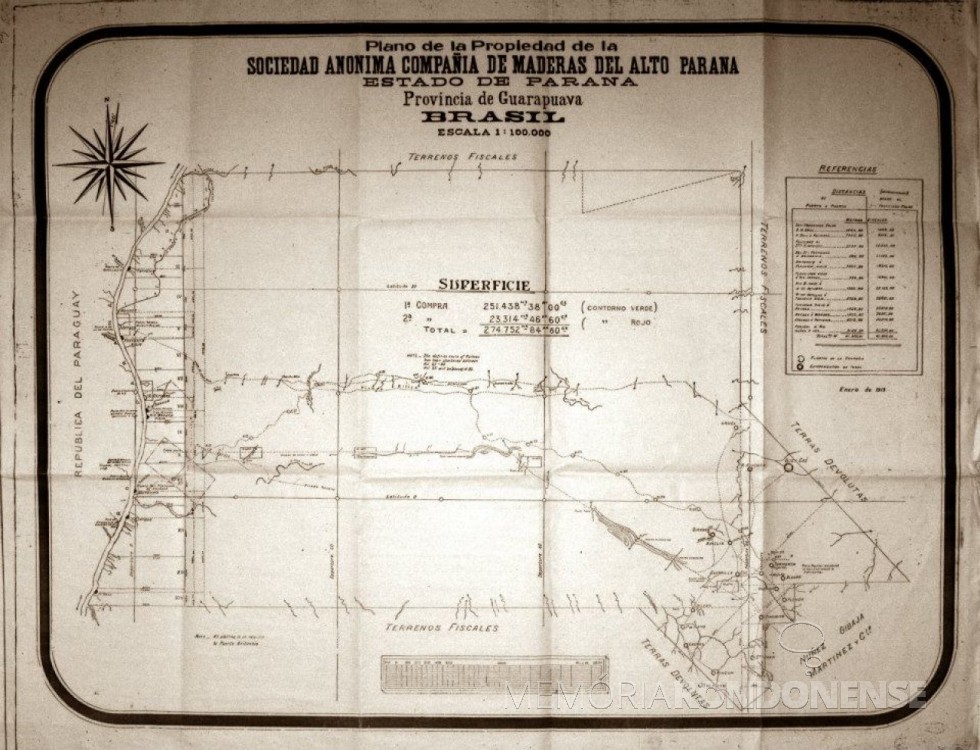 || Mapa da Fazenda Britânia elaborado pelo Governo do Paraná. 
Imagem: Acervo Adair Krolow - Curitiba - FOTO 1 - 