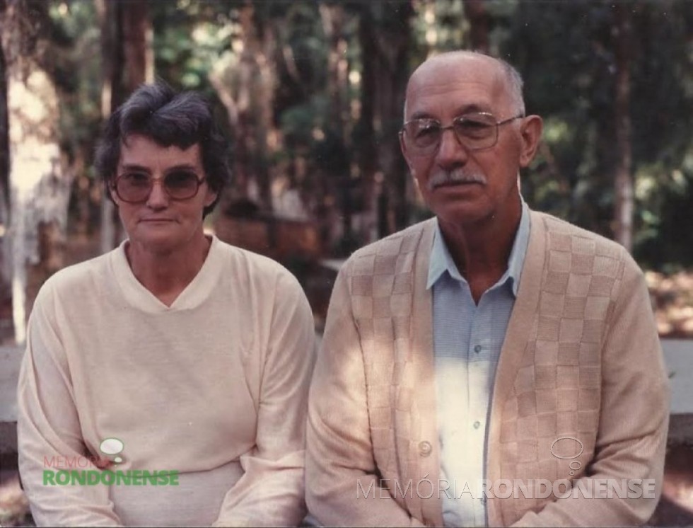 || Pioneiro Hartwig Schade com sua esposa Herta Hassemer, também pioneira em Marechal Cândido Rondon.; ele falecido em setembro  de 2003.
Imagem: Acervo Herta Hassemer Schade - FOTO 9 - 