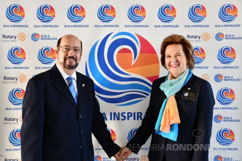 || Sonia Taube Linero com o esposo Luiz Fernando Linero que visitou a cidade de Marechal Cândido Rondon, como governadora do Distrito 4640 do Rotary Clube, em julho de 2018.
Imagem: Acervo Gazeta de Toledo - FOTO 16 -