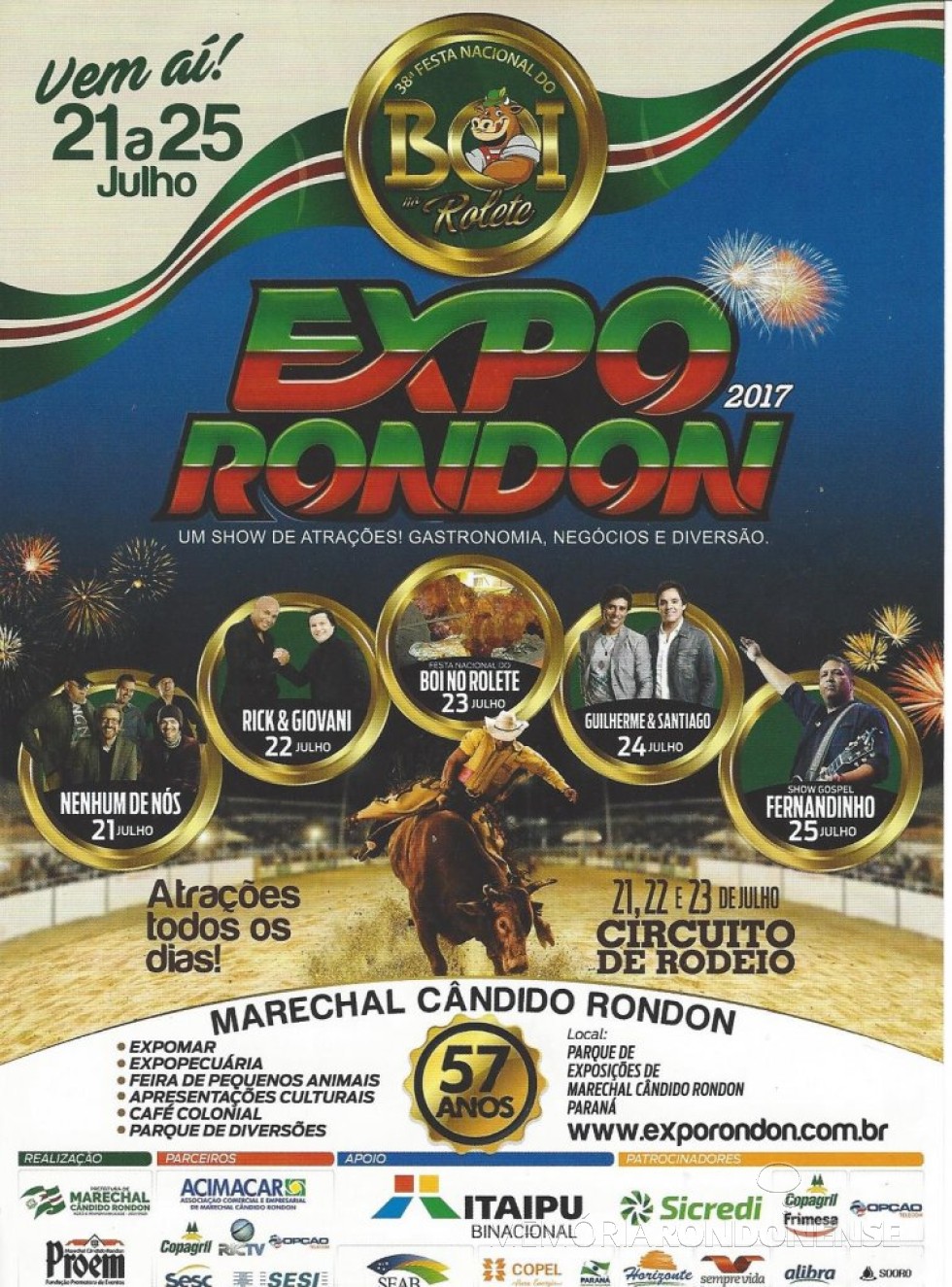 || Capa do prospecto de divulgação da ExpoRondon2017. 
Imagem: Acervo Memória Rondonense - FOTO 7 - 