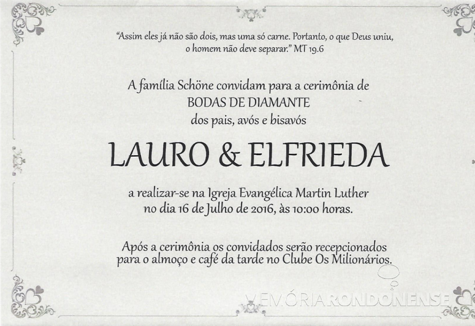 || Convite para a comemoração das