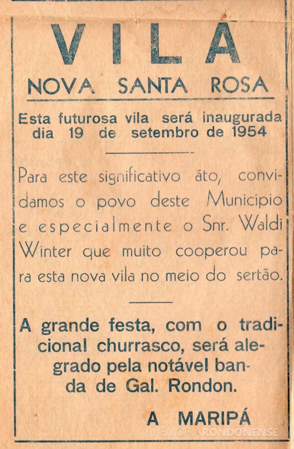 || Convite impresso do então jornal