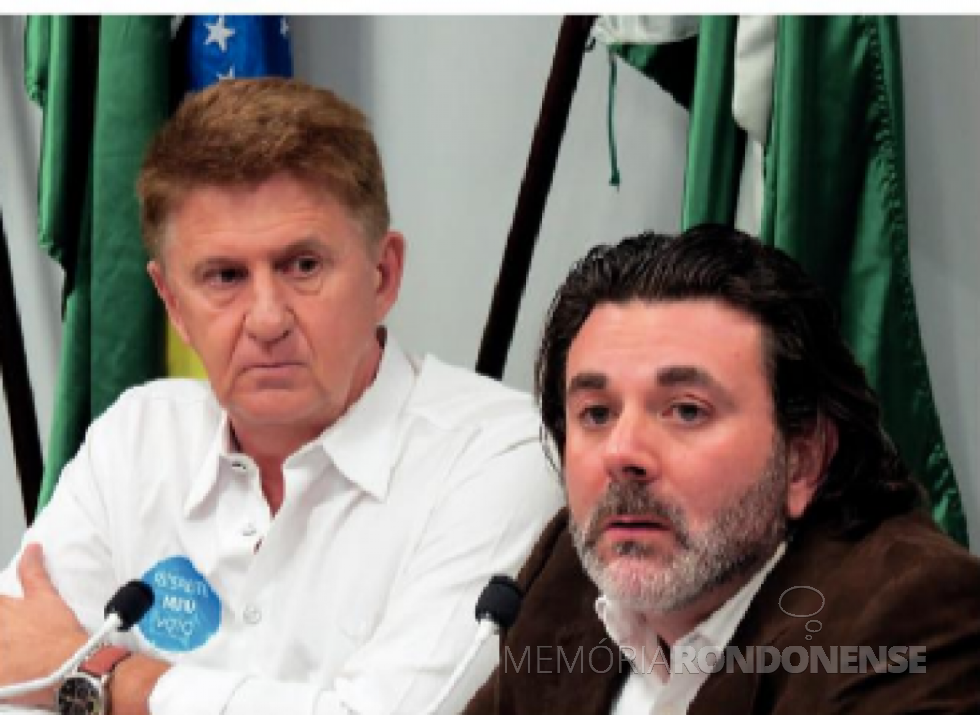 || Vereador Nilson Hachmann (e) e seu defensor advogado Márcio Berti, em agosto de 2019.
Imagem: Acervo O Presente - Crédito: Cristiano Marlon Viteck - FOTO 13 -