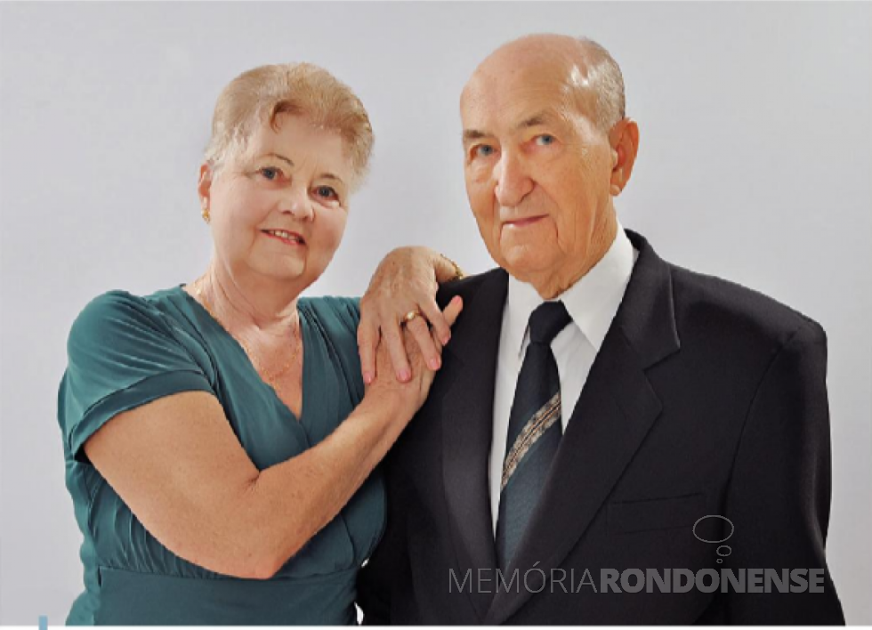 || Casal rondonense Mercedes e Alceu Strey que comemorou bodas de diamante, em final de maio de 2019.
Imagem: Acervo O Presente - FOTO 22 -