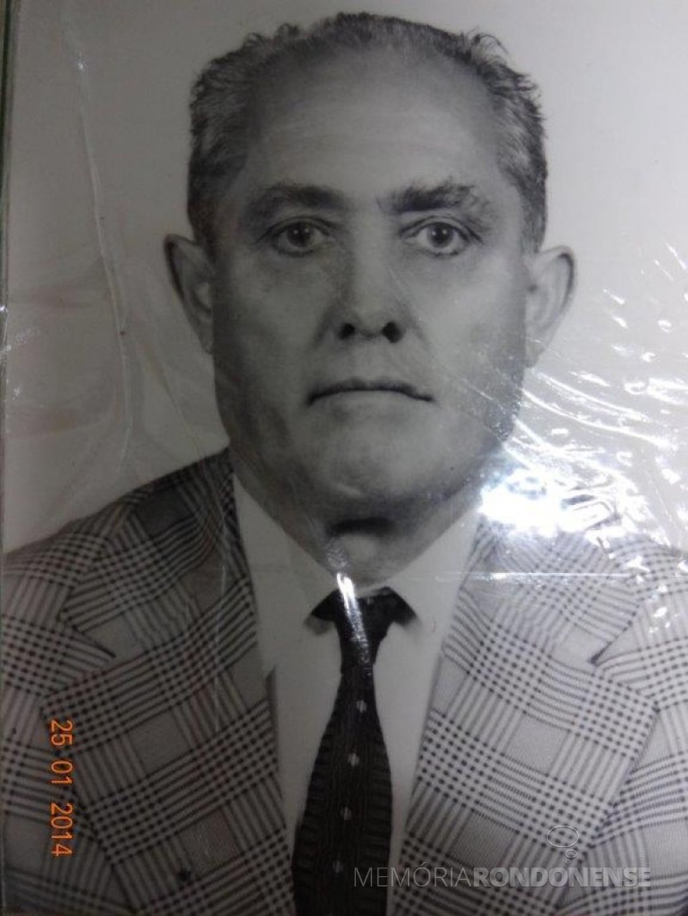 || Pioneiro rondonense Alfredo Nied falecido em final de outubro de 1993. 
Imagem: Acervo Walmor Nied - FOTO 11 -