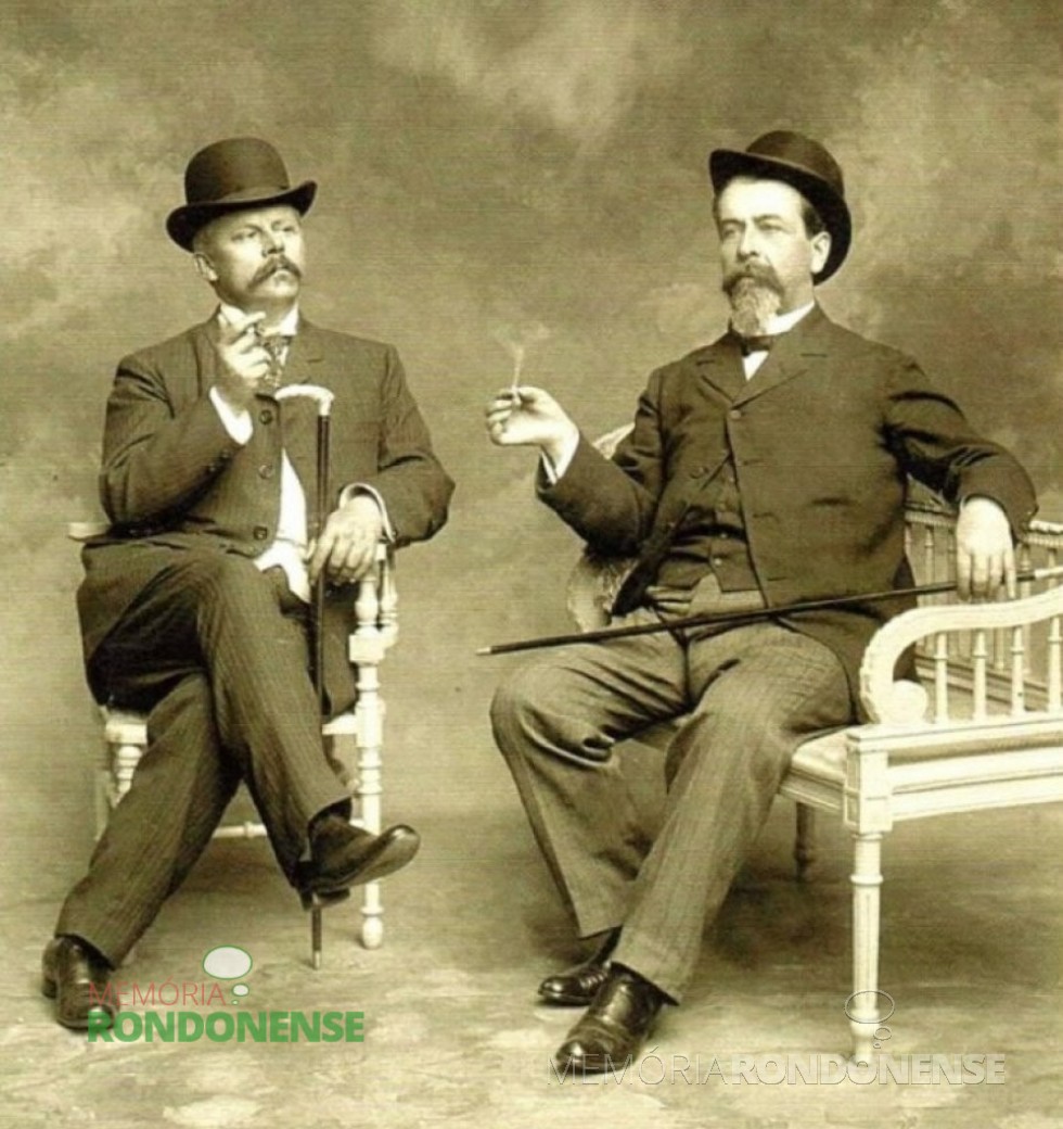 || Thomaz Larangeira, à direita, fotografado em Buenos Aires., em 1908,  lado do amigo português Antonio Marques da Paixão, seu sócia na Cia. Matte Larangeira. 
Imagem: Acervo Elza Gonçalves - Campo Grande - MS - FOTO 2 - 