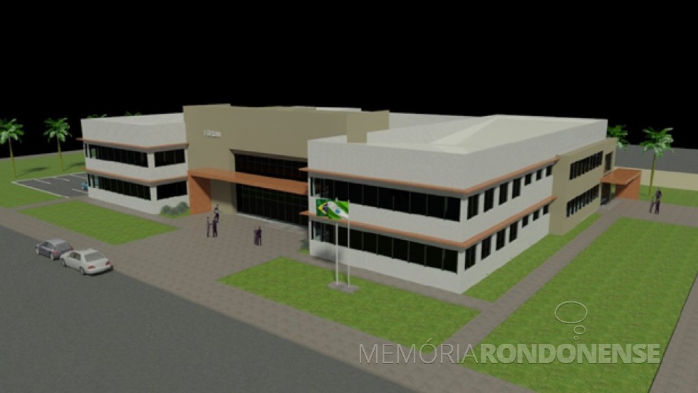 || Perspectiva da nova sede do fórum da comarca de Marechal Cândido Rondon, inaugurado em 27 de janeiro de 2017. 
Imagem: Acervo Memória Rondonense - FOTO 2 - 