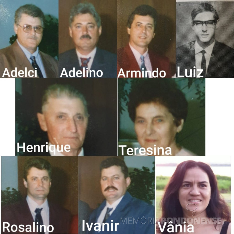 || Pioneiro Henrique Bellé com a esposa Terezinha e filhos, ele falecido em agosto de 2011.
Imagem: Acervo Vânia Bellé - FOTO 12 -
