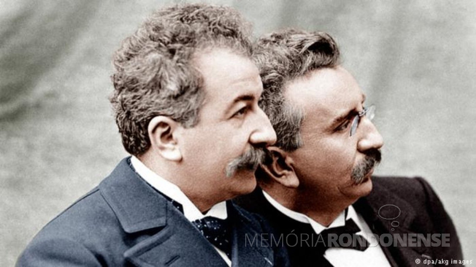|| Irmãos Auguste e Louis Lumière protagonistas da foto colorida, em junho de
Image: Acervo Deutsche Welle - FOTO 56-