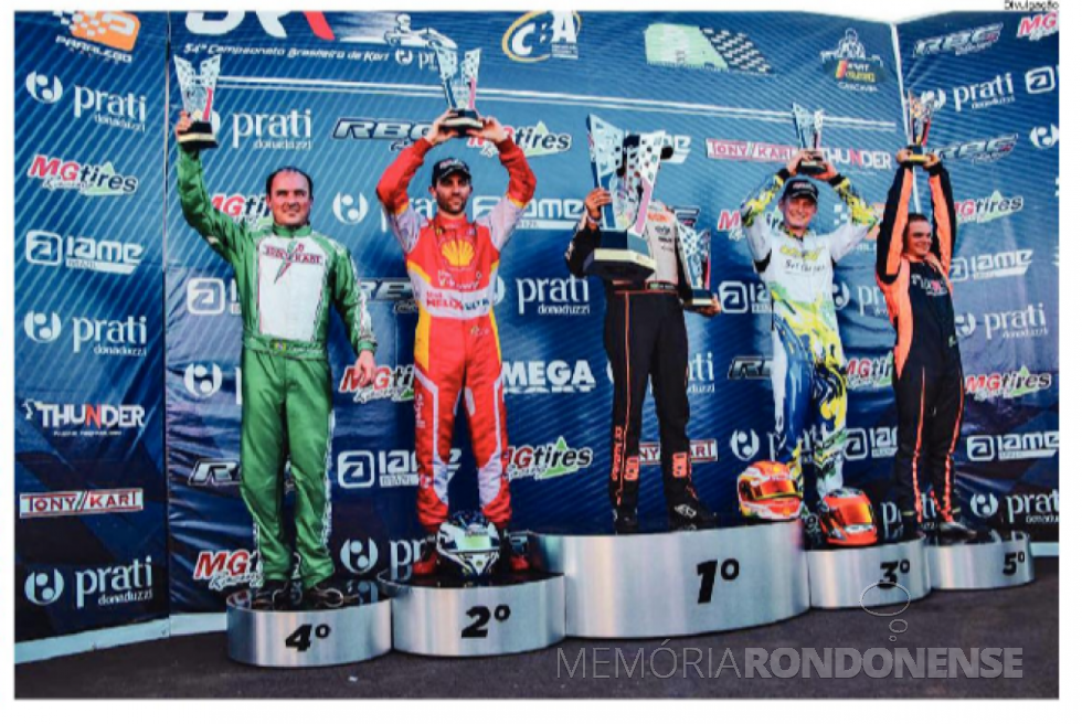 || Rondonense Thiago Lamberti no pódio de 4º de lugar na etapa de Cascavel do 54º Campeonato Brasileiro de Kart, em julho de 2019. 
Imagem: Acervo O Presente - FOTO  22 -