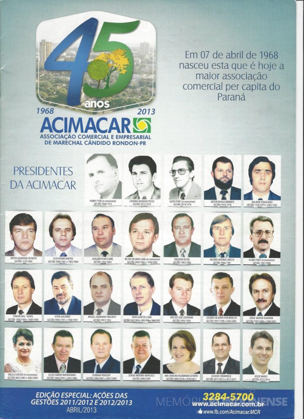 || Capa da revista comemorativa dos 45 anos da Acimacar. 
Imagem: Acervo Acimacar - FOTO 12