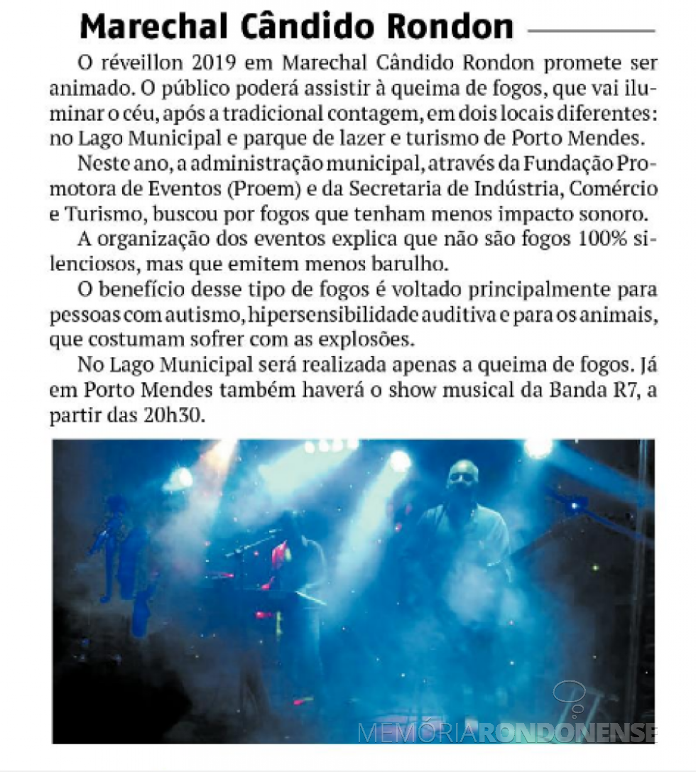 || Nota do jornal O Presente sobre a celebração do Final de Ano, em Marechal Cândido Rondon - FOTO 17 - 