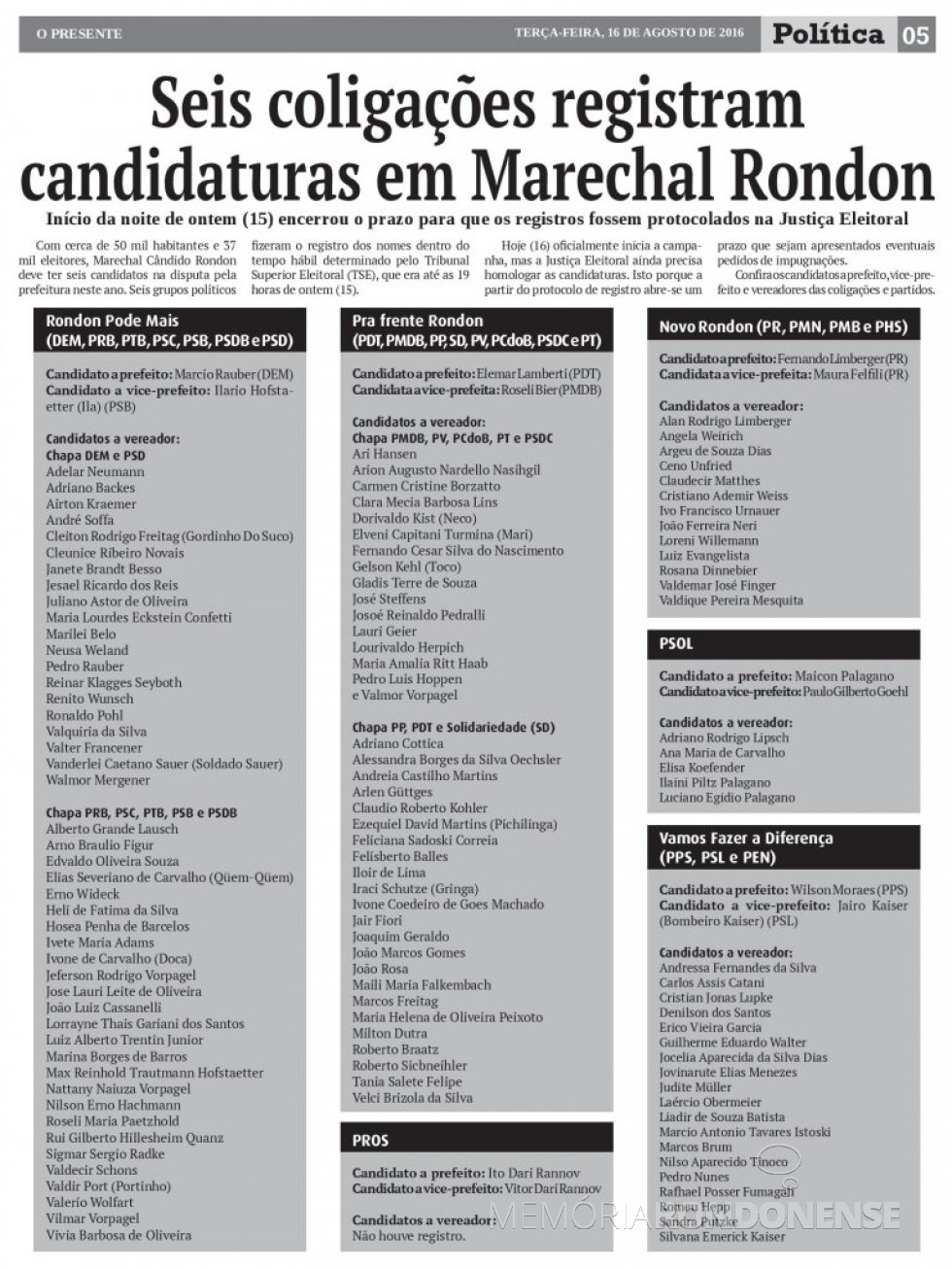 || Página do jornal