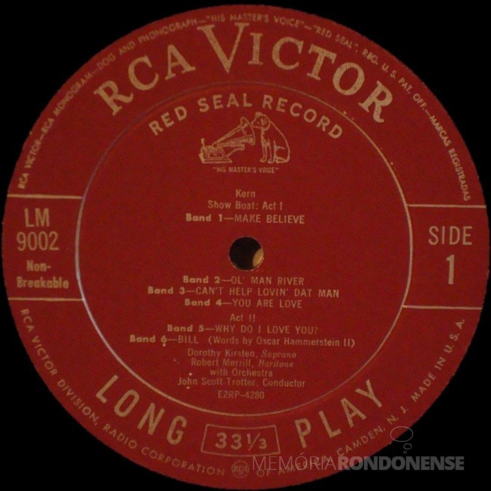 || Primeiro disco de vinil  lançado pela RCA Victor nos Estados Unidos, no começo de 1950. 
Imagem:  Acervo CVINYL.COM - FOTO 1 - 