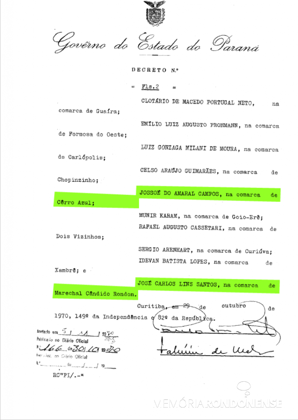 || 2ª Folha do Decreto 21.429.
Imagem: Acervo Arquivo Público do Paraná - FOTO 11 -