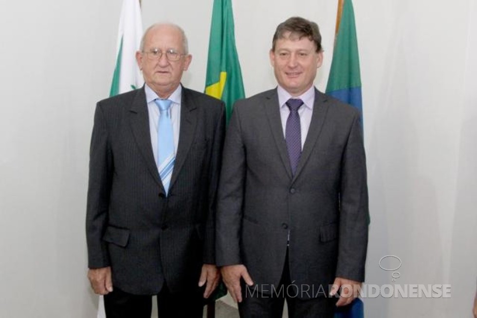 || Jones Heiden (d) e Ari Maldaner reeleitos prefeito e vice-prefeito de Entre Rios do Oeste, respectivamente, em outubro de 2016. 
Imagem: Acervo O Presente - FOTO 9 -