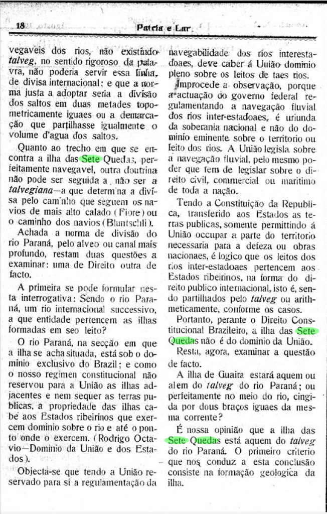 || Página 2 do parecer de Ermelino de Leão sobre a Ilha Grande, em Guaíra, publicado em agosto de 1912.
Imagem: Acervo Biblioteca Nacional Digital - FOTO 3 -