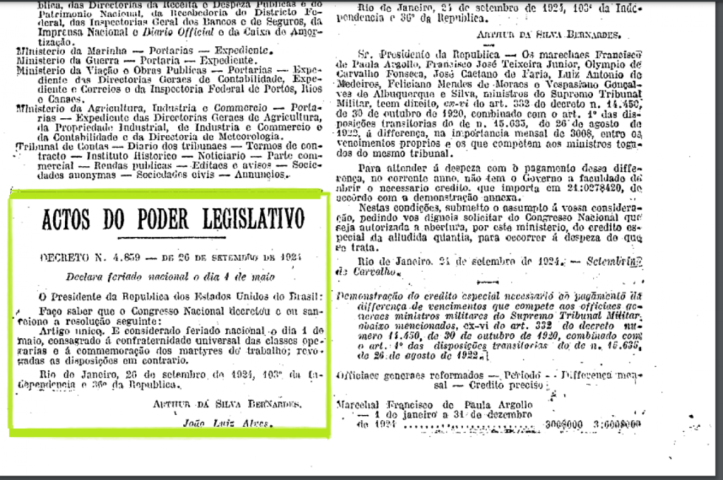 || Publicação do Decreto nº 4.859/1924 no Diário Oficial da União - Anno LXIII - nº 233, ed. 28.09.1924.
Imagem: Acervo Biblioteca Nacional Digital - FOTO 3 -