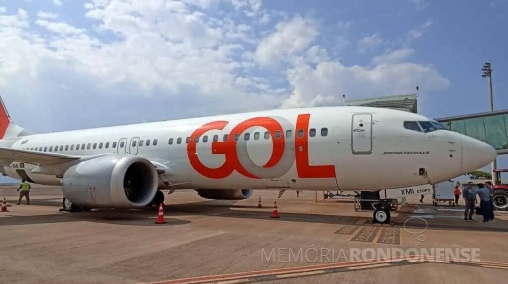 || Primeiro avião da Gol Linhas Aéreas que posou no aeroporto da cidade de Cascavel (PR), em setembro de 2023.
Imagem: Acervo SOT - FOTO 33 -