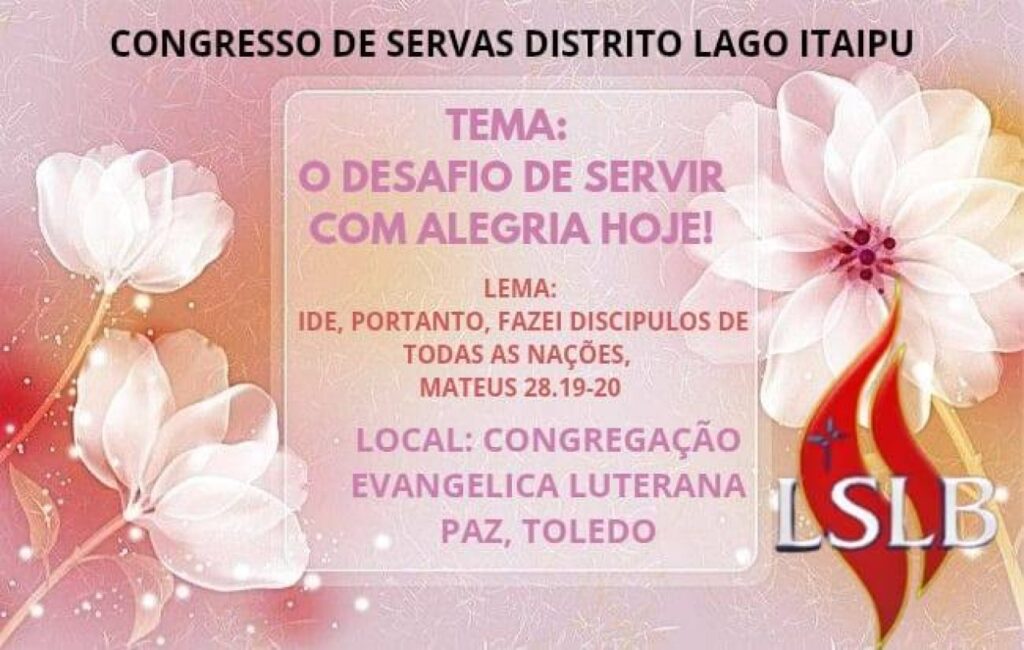 || Convite para o 40º Congresso de Servas do Distrito Lago de Itaipu, em outubro de 2025.
Imagem: Acervo da rondonense Marli Link Graff - FOTO 20 -