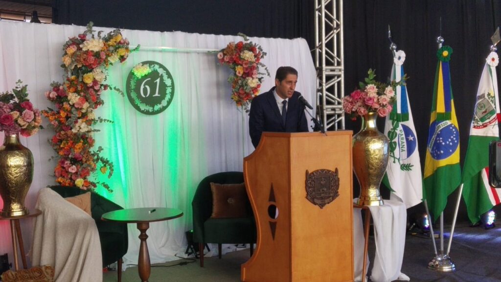 || Marcio Andrei Rauber, prefeito municipal, em sua alocução alusiva aos 61 anos de emancipação político administrativa de Marechal Cândido Rondon, em evento online, em julho de 2021.
Imagem: Acervo Imprensa PM-MCR - FOTO 51 -